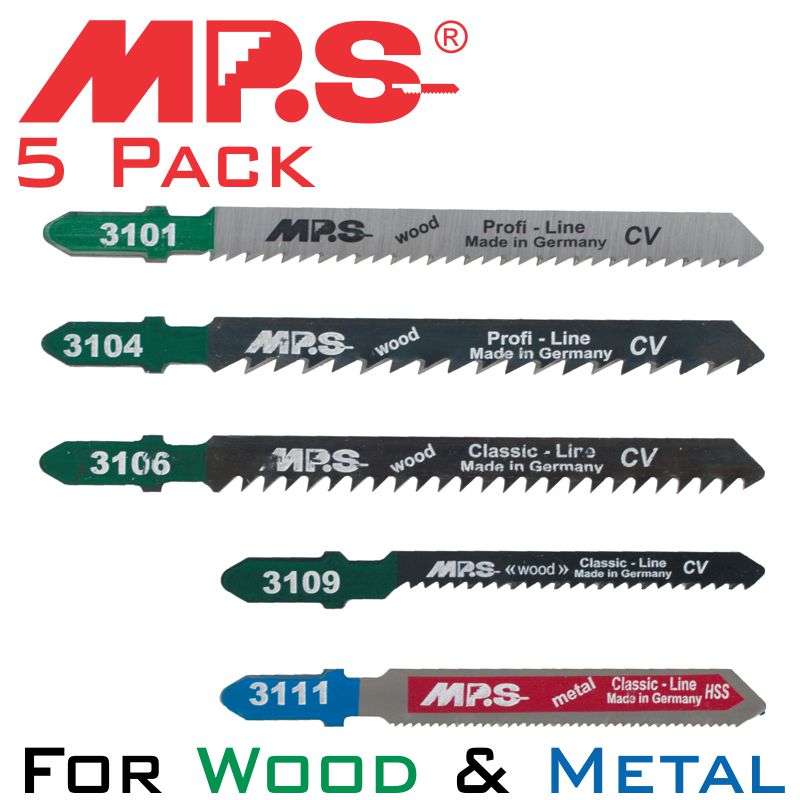 Mps Jigsaw Blade Set 5piece T-shank