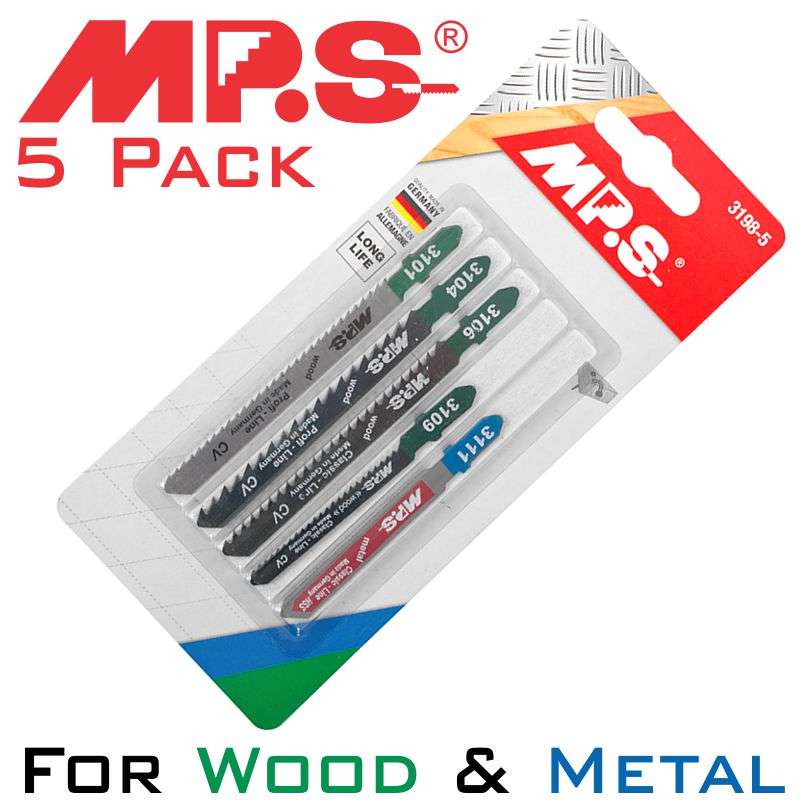 Mps Jigsaw Blade Set 5piece T-shank