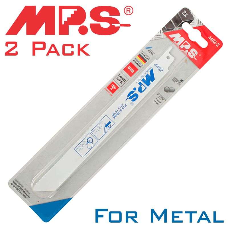Mps Sabre Saw Blade Bi-metal 200mm 18 Tpi 2/pack