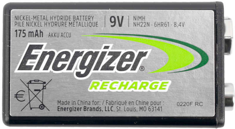 Energizer Recharge: 9v -1 Pack (moq6)