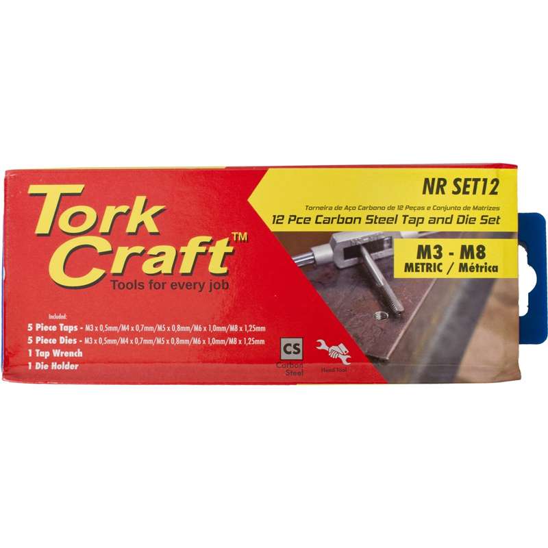 Tork Craft 12pc Ws Tap & Die Set - Plastic Case