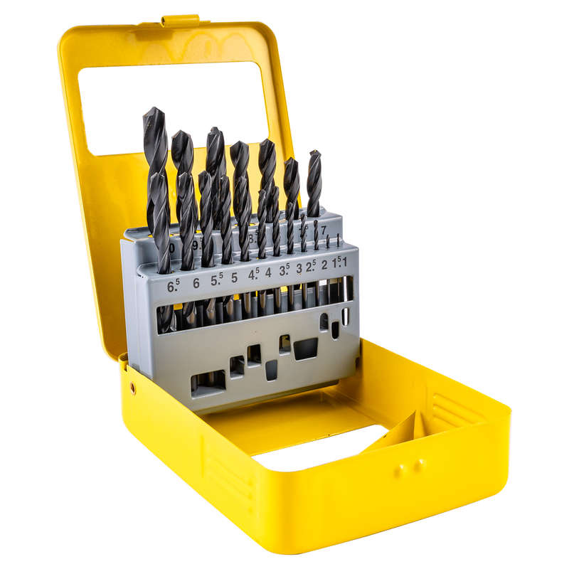 Tork Craft Drill Bit Set 19pce Roll Forged Metal Case