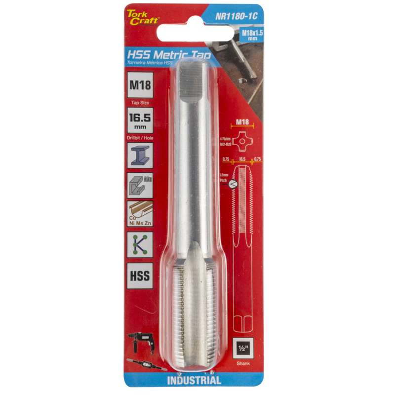 Tork Craft Tap Hss 18mm X 1.5mm 1/card