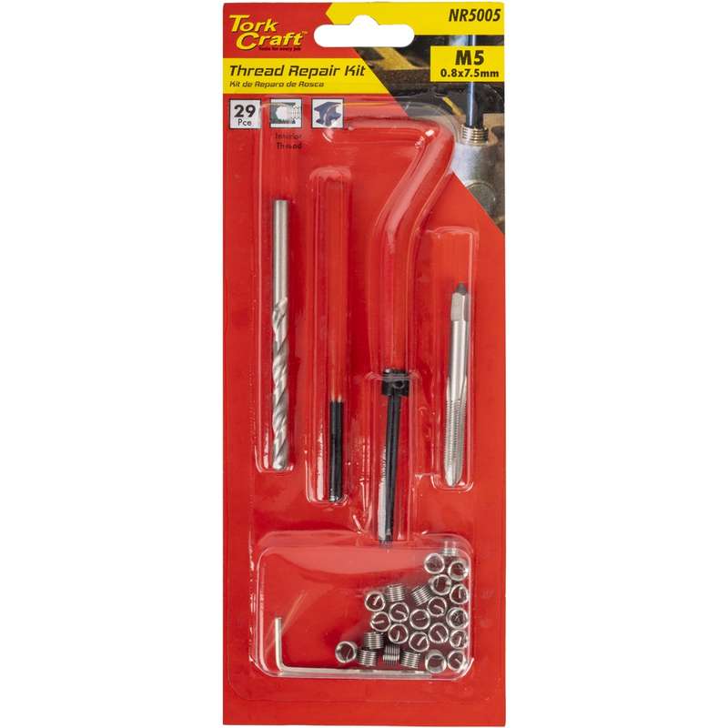 Tork Craft Thread Repair Kit 29pc M5 X 0.8 X 1.5d Internal Thread Carded
