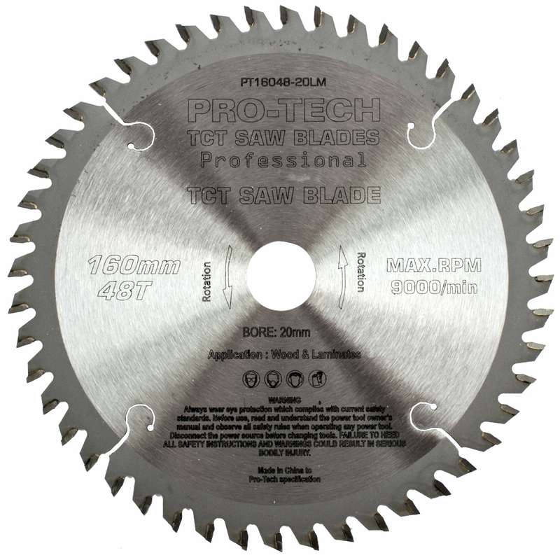 Pro-tech Saw Blade Tct 160x2.2x20x48t Wood Prof. Pro-tech Fes. Ts55 Pw1