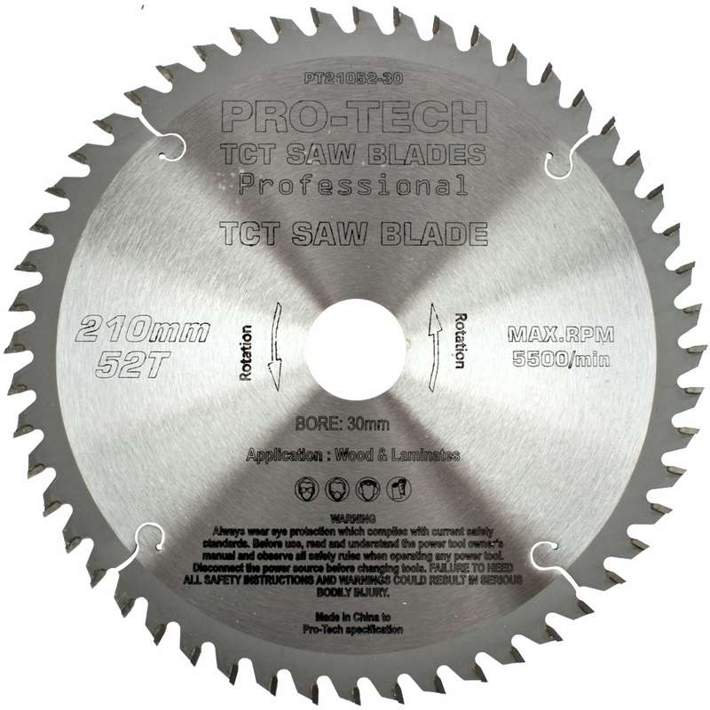 Pro-tech Saw Blade Tct 210x2.4x30x52t Wood Prof. Pro-tech Fes. Ts75