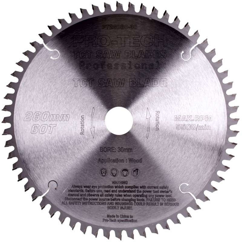 Pro-tech Saw Blade Tct 260x2.5x30x60t Wood Prof. Pro-tech Fes. Kapex