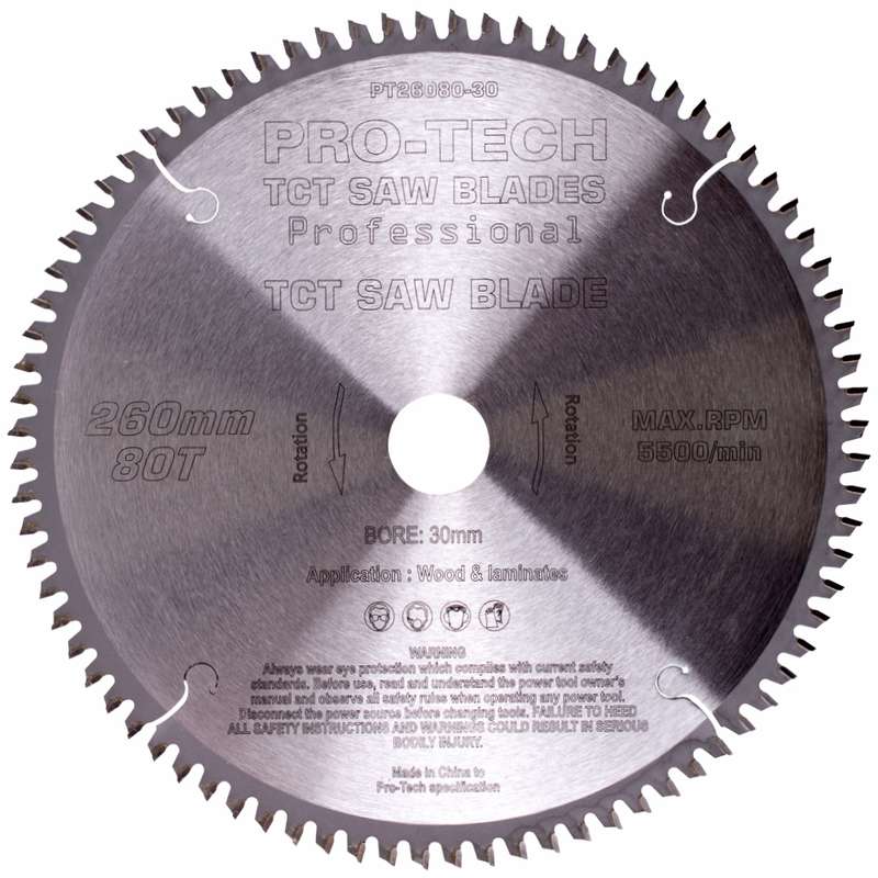 Pro-tech Saw Blade Tct 260x2.5x30x80t Wood Prof. Pro-tech Fes. Kapex