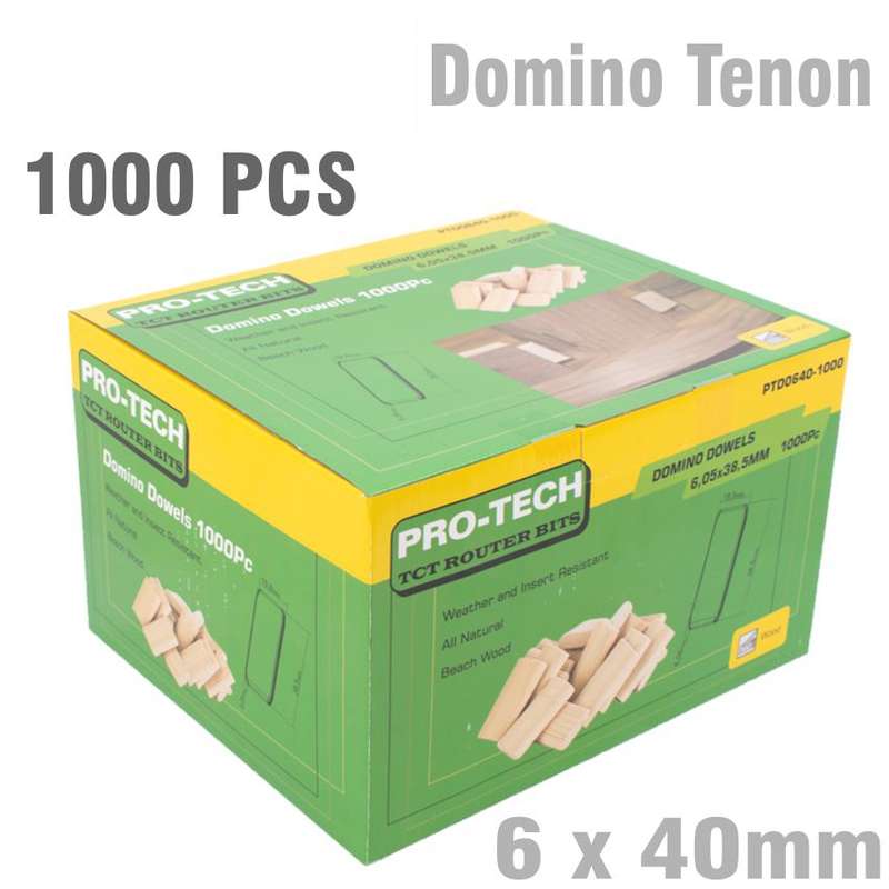 Pro-tech Domino Tenon 6x40mm 1000pc Box Beech Wood