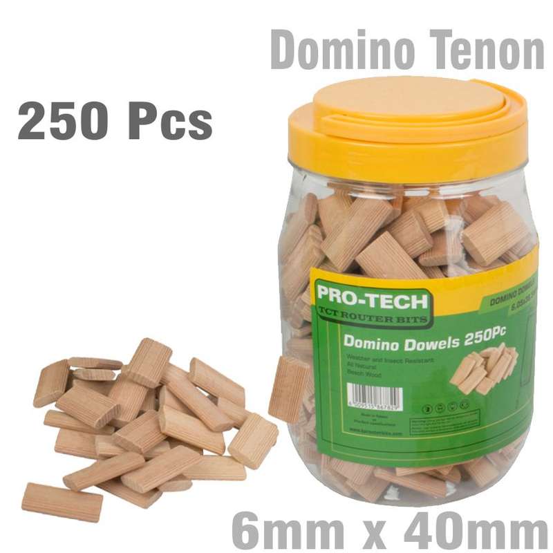 Pro-tech Domino Tenon 6x40mm 250pc Jar Beech Wood