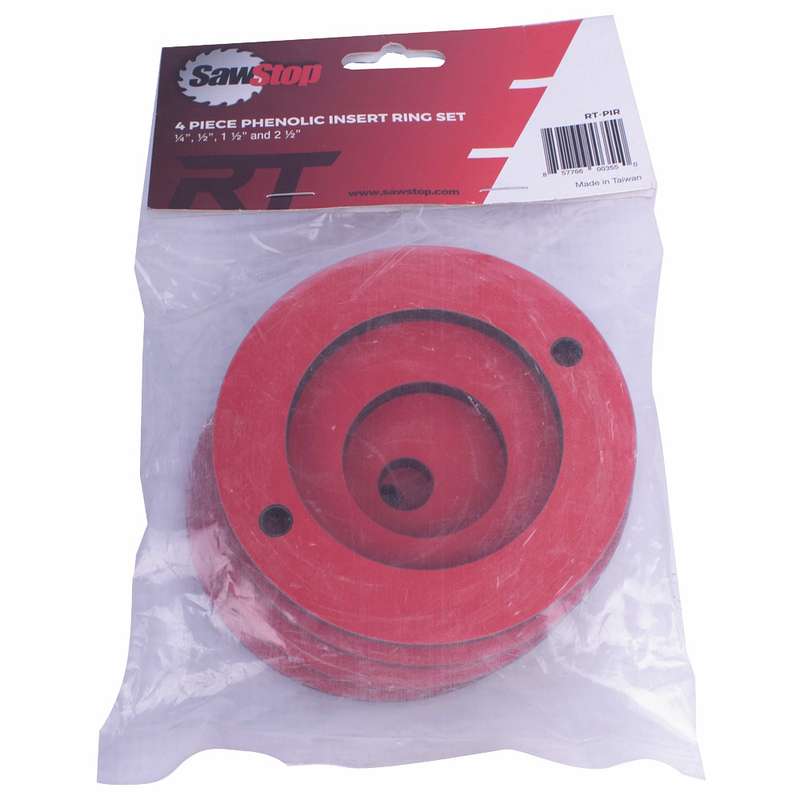 Sawstop Phenolic Insert Ring 4pc Set 0.25\'/0.5\'/1.5\'/2.5\' For Router Lift Rt-l