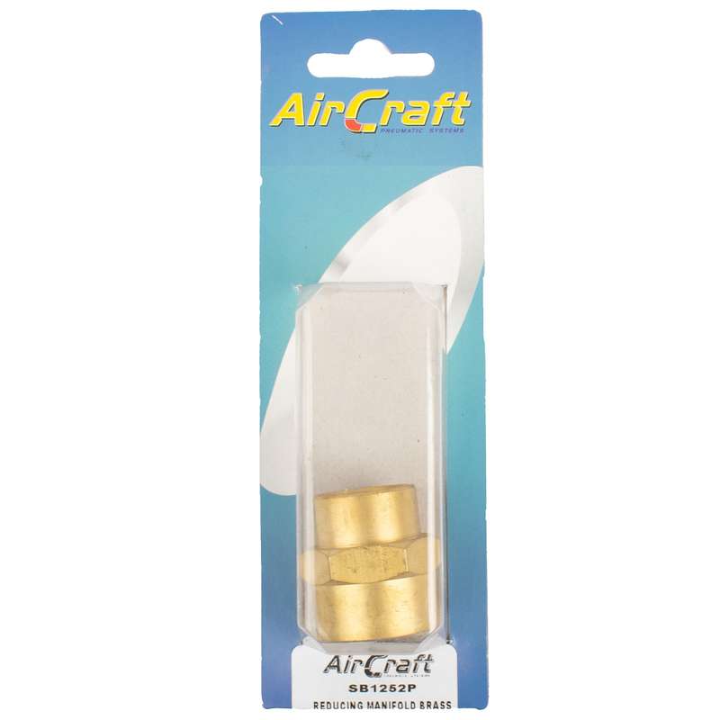 Aircraft Reducing Manifold Brass 1/2x3/4 F/f 1pc Pack