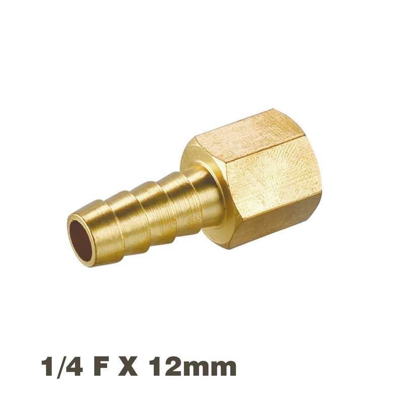 Aircraft Hose Tail Connector Brass 1/4f X 12mm