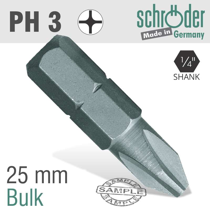 Schroder Phil.no.3x25mm Classic Bit Bulk