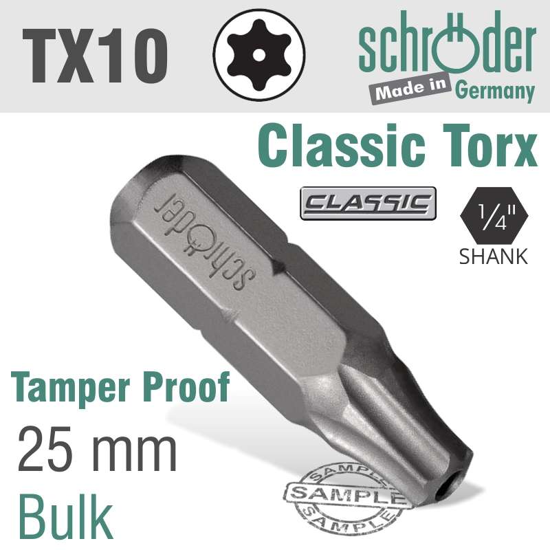 Schroder Torx Tamper Resist T10 25mm