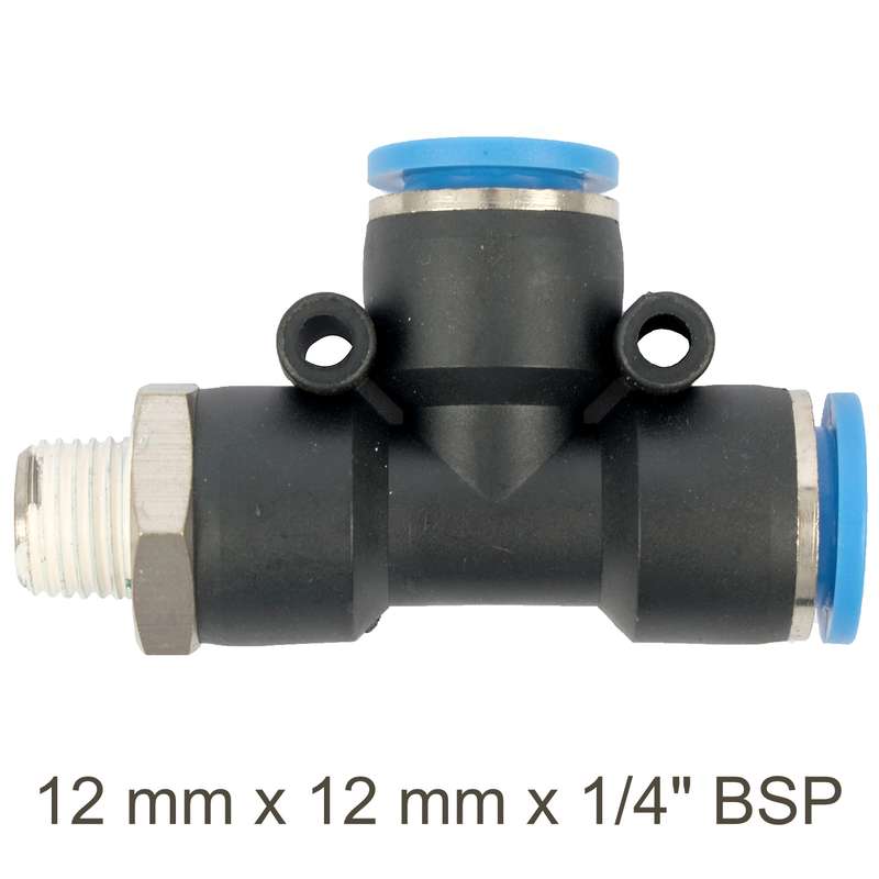 Aircraft Pu Hose Fitting Tee 12mm X 12mm X 1/4\'m