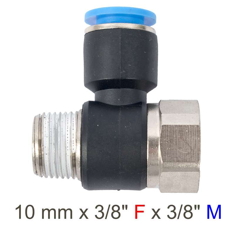 Aircraft Pu Hose Fitting Tee 10mm X 3/8\'f X 3/8\'m
