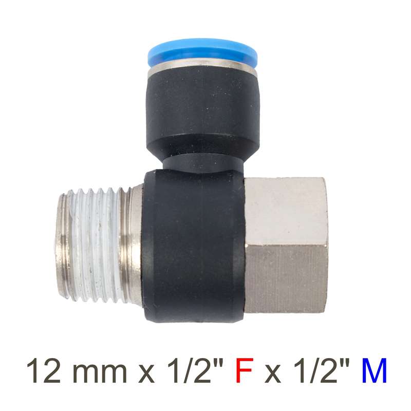 Aircraft Pu Hose Fitting Tee 12mm X 1/2\'f X 1/2\'m