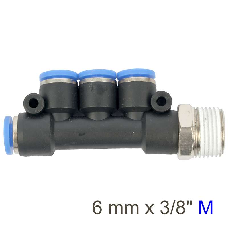 Aircraft Pu Hose Fitting Manifold 4 X 6mm Port X 3/8\'m