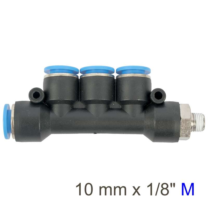 Aircraft Pu Hose Fitting Manifold 4 X 10mm Port X 1/8\'m