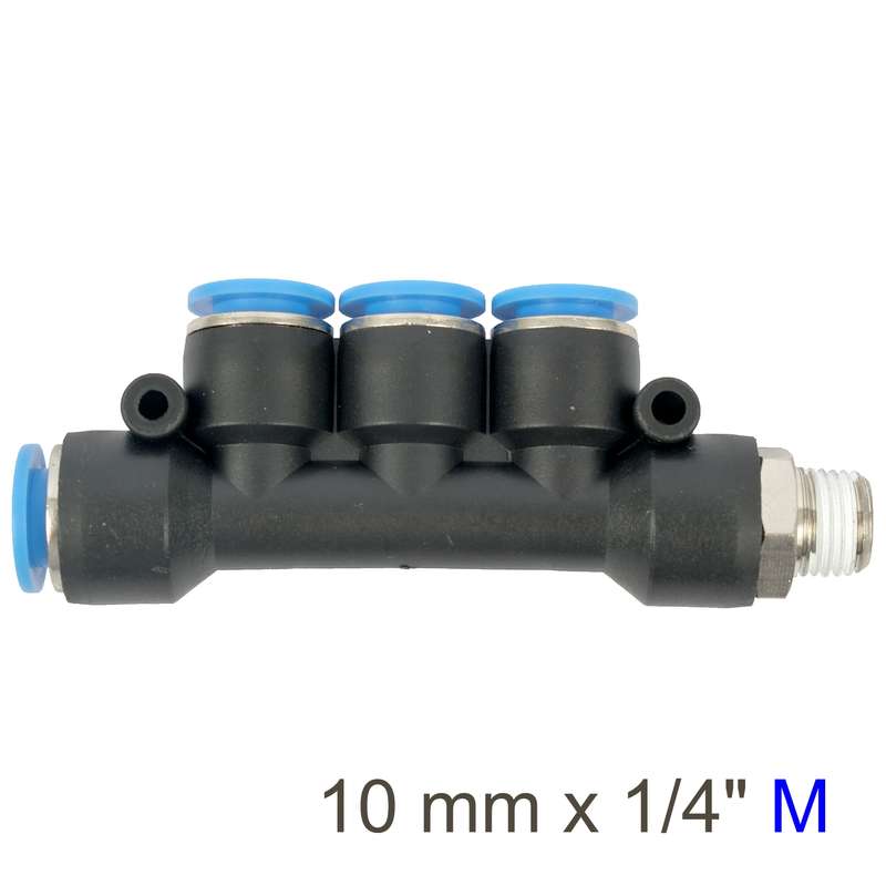 Aircraft Pu Hose Fitting Manifold 4 X 10mm Port X 1/4\'m