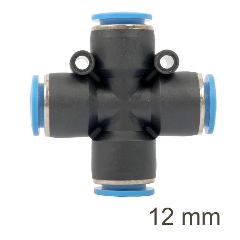 Aircraft Pu Hose Fitting 4 Way Connector 12mm