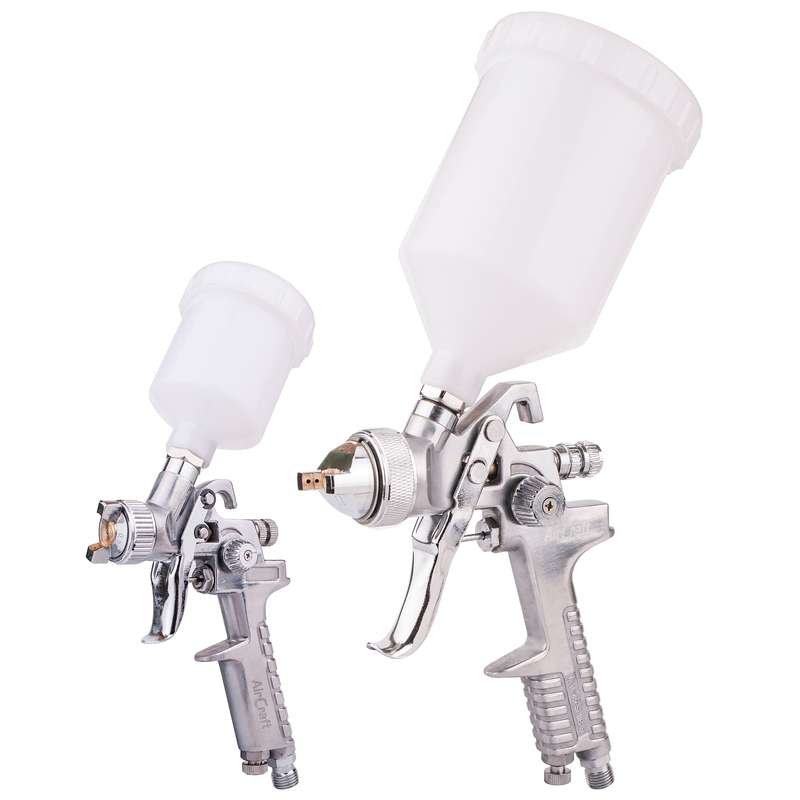 Aircraft Spray Gun Kit Sg H827 & Sg H2000 Combo With Polished Body Hvlp