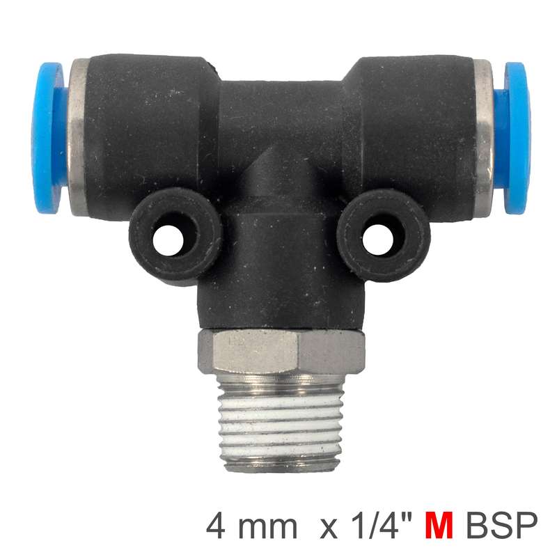 Aircraft Pu Hose Fitting Tee 4mm-1/4 M