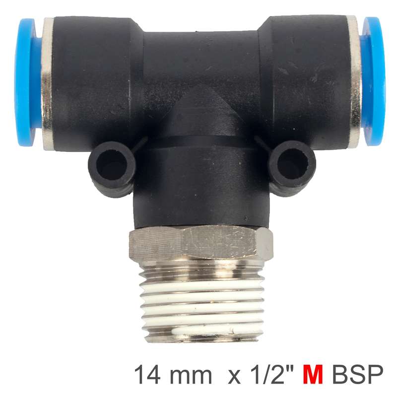 Aircraft Pu Hose Fitting Tee 14mm-1/2 M