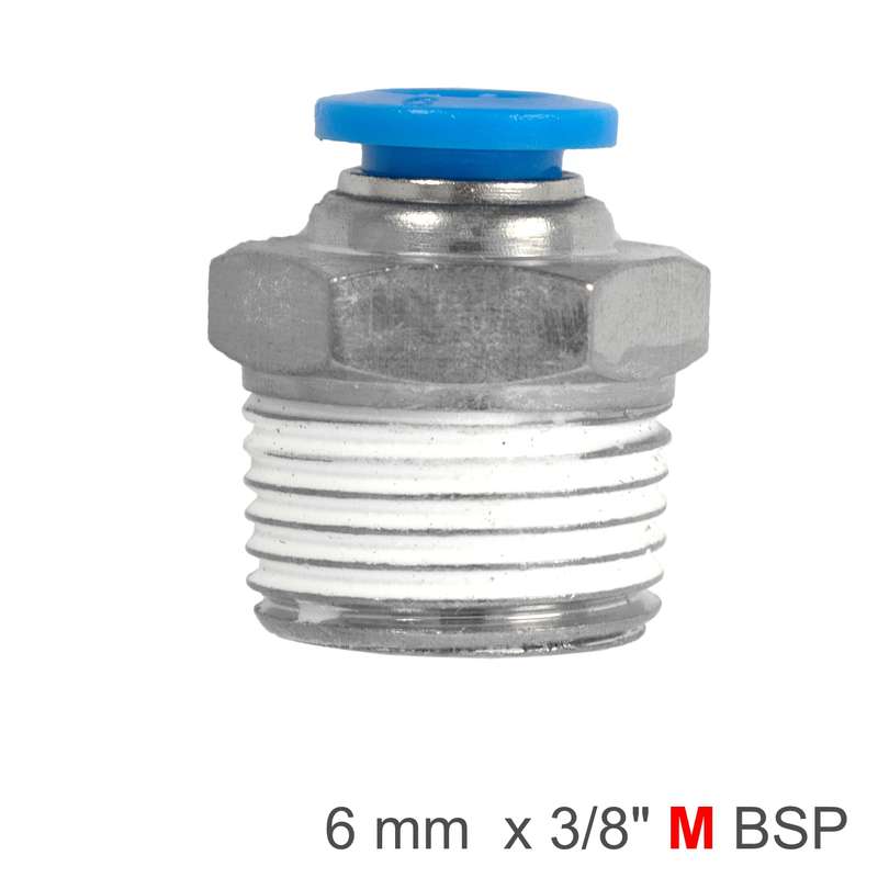 Aircraft Pu Hose Fitting Straight Stud 6mm-3/8 M