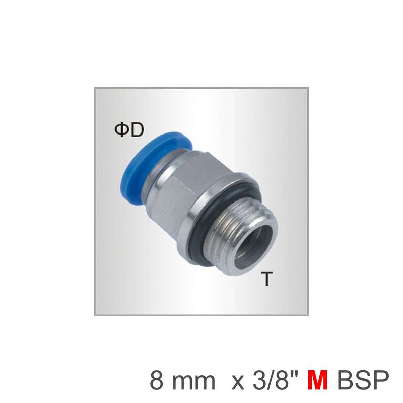 Aircraft Pu Fitting Str. Stud W/o-ring 8mm-3/8 M