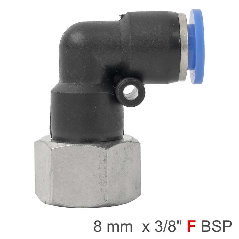 Aircraft Pu Hose Fitting Elbow 8mm-3/8 F