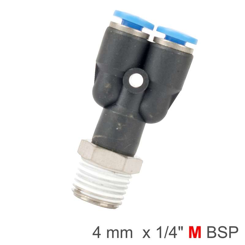 Aircraft Pu Hose Fitting Y Joint 4mm-1/4 M