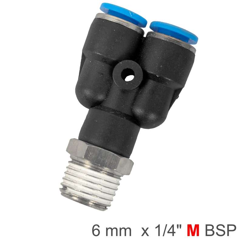 Aircraft Pu Hose Fitting Y Joint 6mm-1/4 M