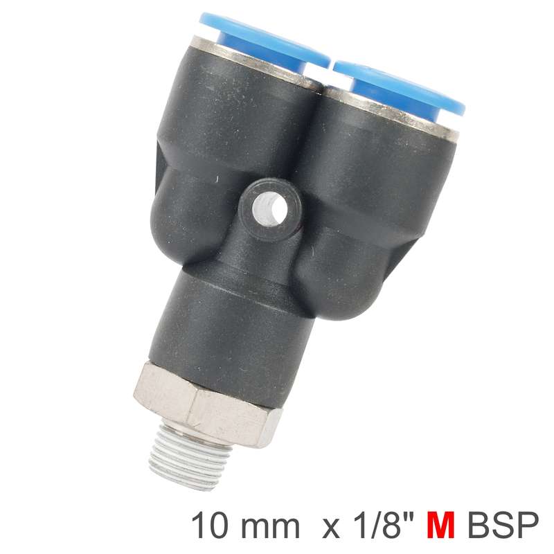Aircraft Pu Hose Fitting Y Joint 10mm-1/8 M