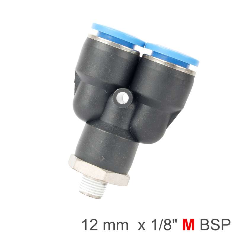 Aircraft Pu Hose Fitting Y Joint 12mm-1/8 M