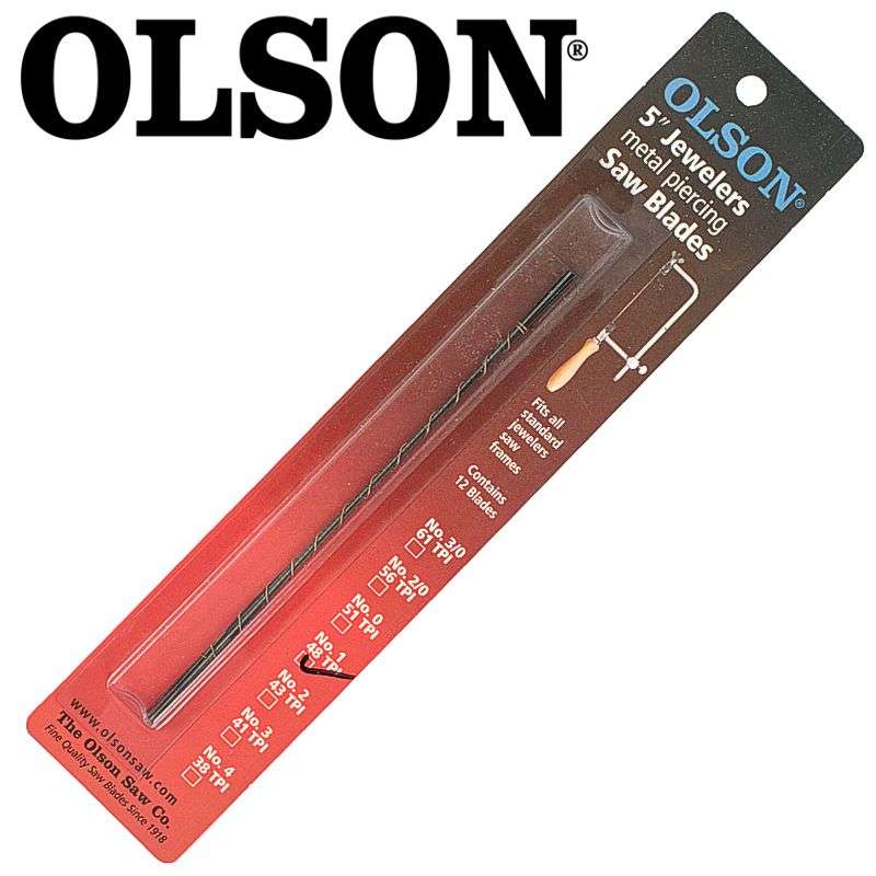 Olson Jewelers Metal Piercing Saw Blades 48tpi Plain End 6pc