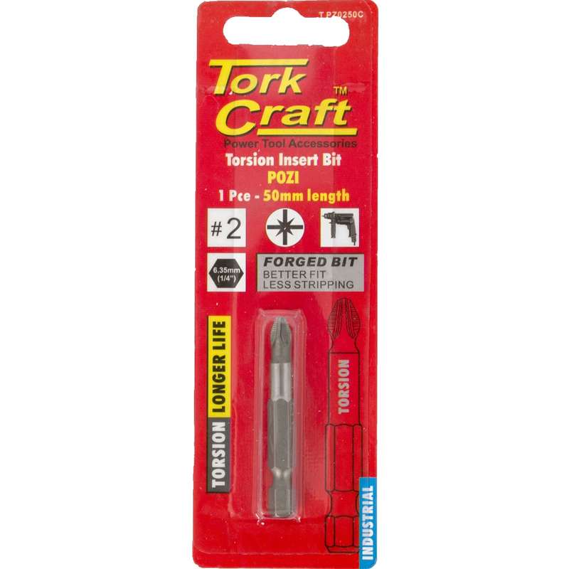 Tork Craft Pozi.2 X 50mm Power Bit 1/card
