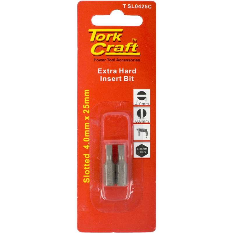 Tork Craft S/d Insert Bit 4mmx25mm 2/card