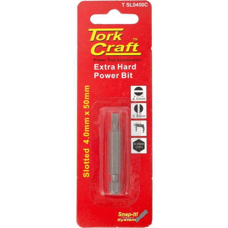 Tork Craft S/d Power Bit 4mmx50mm Slotted 1/cd