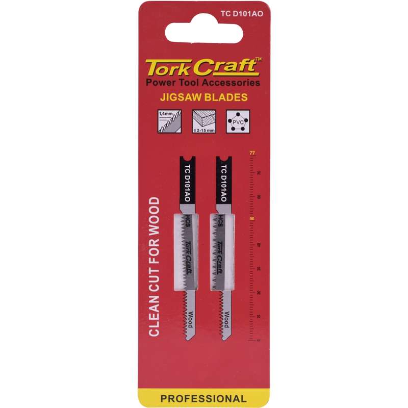 Tork Craft U-shank Jigsaw Blade 20tpi For Wood 1.4mm 2pc