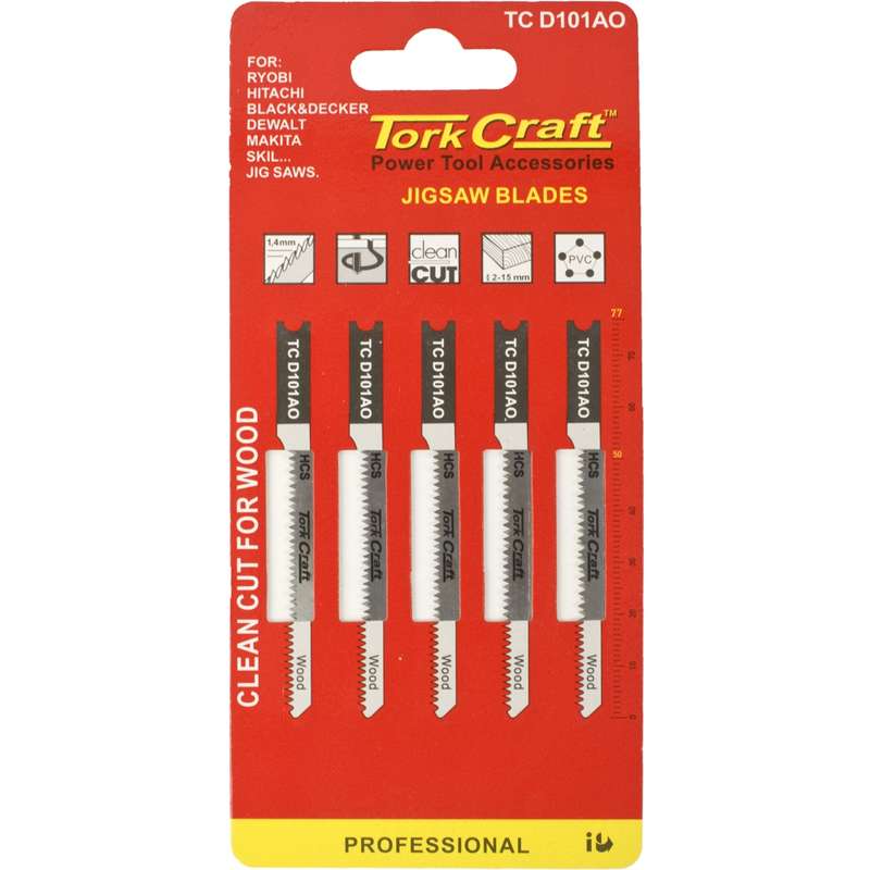 Tork Craft U-shank Jigsaw Blade20tpi For Wood 1.4mm 5pc
