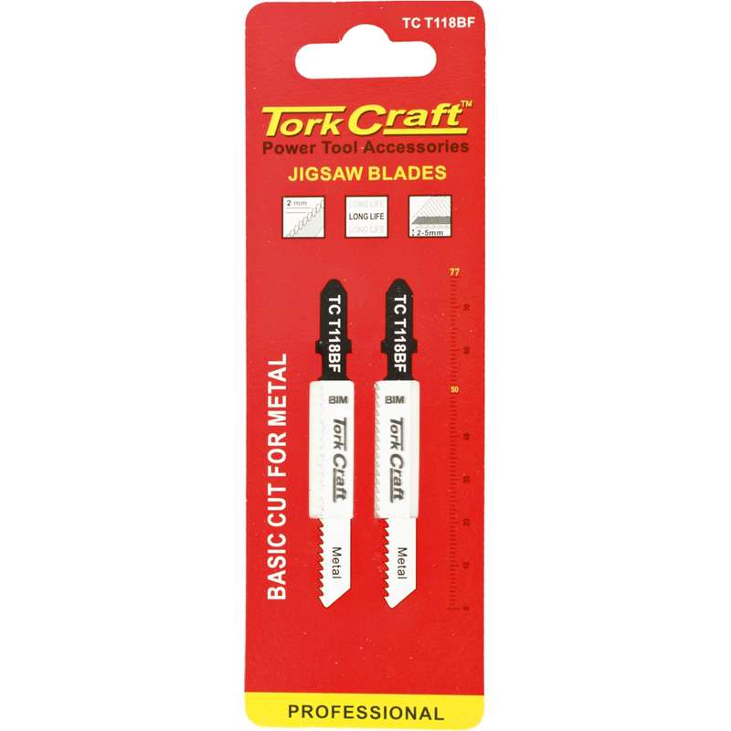 Tork Craft U-shank Jigsaw Blade 12tpi Metal 2mm 2pc