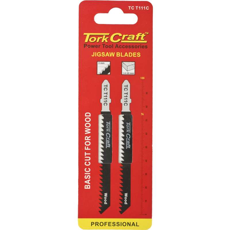 Tork Craft T-shank Jigsaw For Wood 3mm 8tpi 100mm 2pc