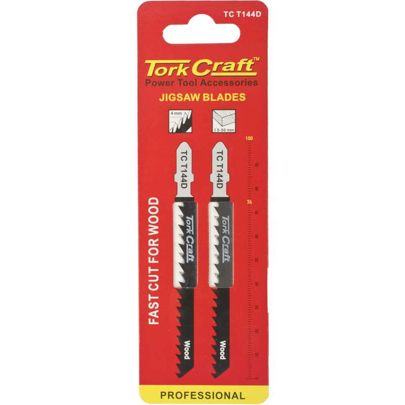 Tork Craft T-shank Jigsaw Blade Fast Cut For Wood 4mm 6tpi 2pc