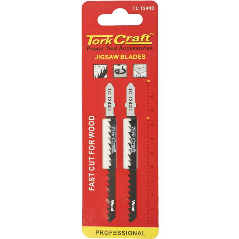 Tork Craft T-shank Jigsaw Blade Fast Cut For Wood 4mm 6tpi 2pc
