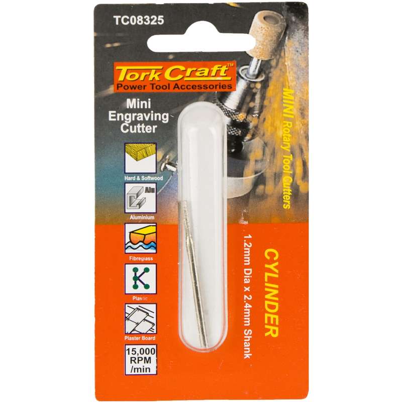 Tork Craft Mini Engraving Cutter 1.2mm Cyl 2.4mm Shank