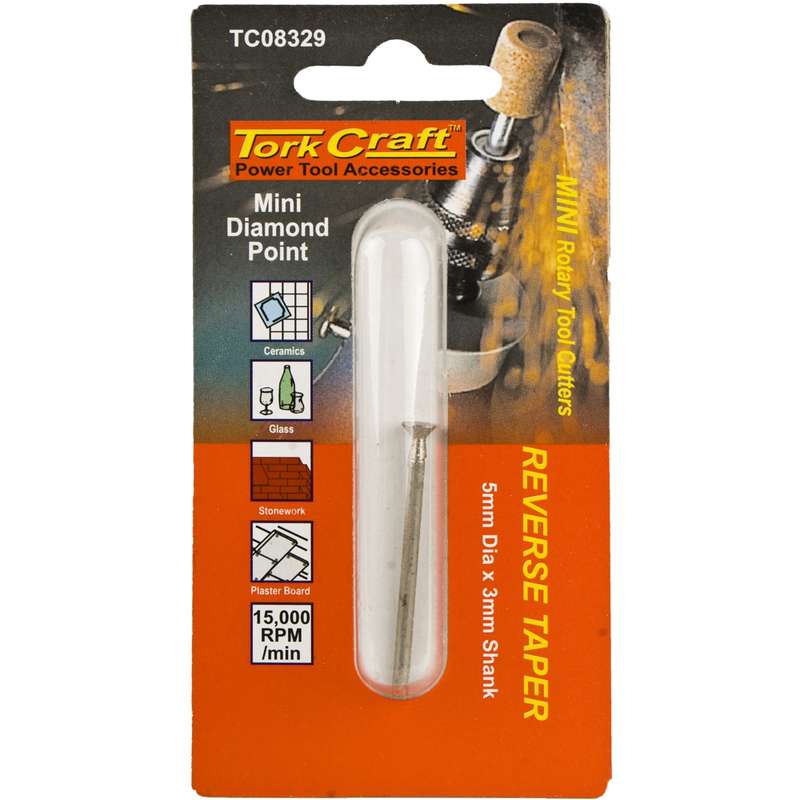 Tork Craft Mini Diamond Point 9.5mm Rev. Taper 2.4mm Shank