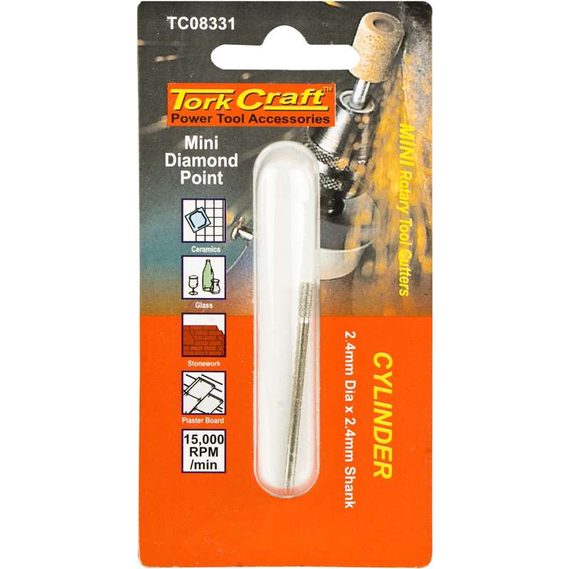 Tork Craft Mini Diamond Point 2.4mm Cyl. 2.4mm Shank