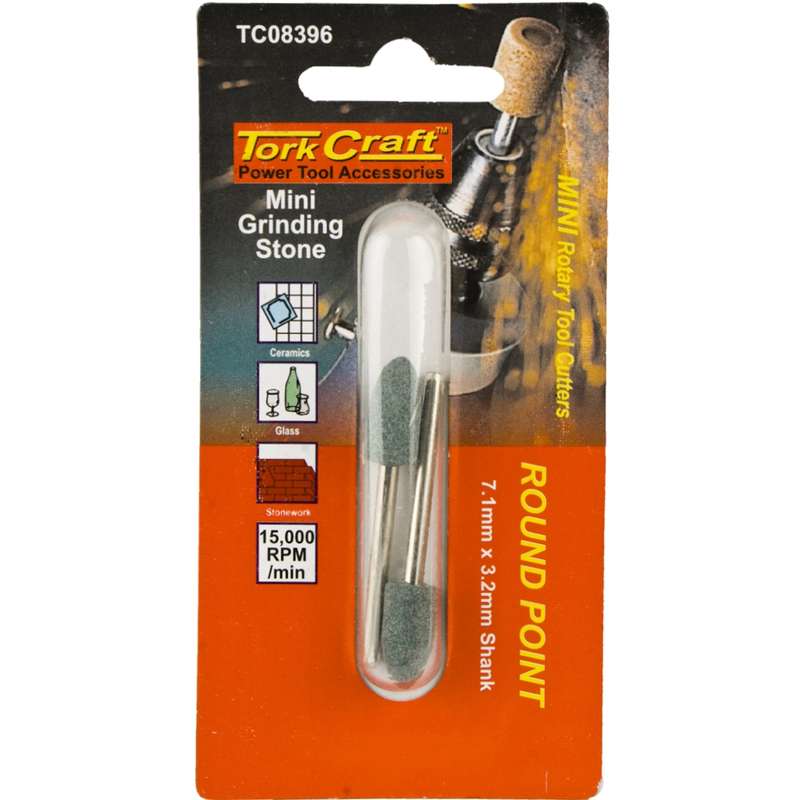 Tork Craft Mini Grinding Stone 7.1mm Round Point 3.2mm Shank
